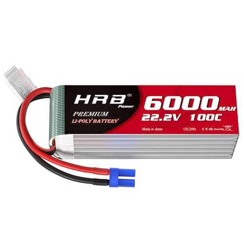 HRB 6S 6000mAh 100C Lipo Battery EC5 22.2V Compatible with RC Truck Scania R730 Helicopter Airplane Car Boat
