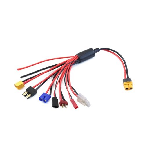 RCFPV RC Lipo Battery Charger Adapter Connector Splitter Wire 8 in 1 Octopus Convert Cable to XT60H Plug Lead Cable for TRX Tamiya EC3 JST Futaba XT60 T Plug