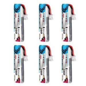 CODDAR 6 Packs 3.8V 300mAh 1S LiPo 90C HV Battery with PH2.0 Cable for Mini FPV Drones