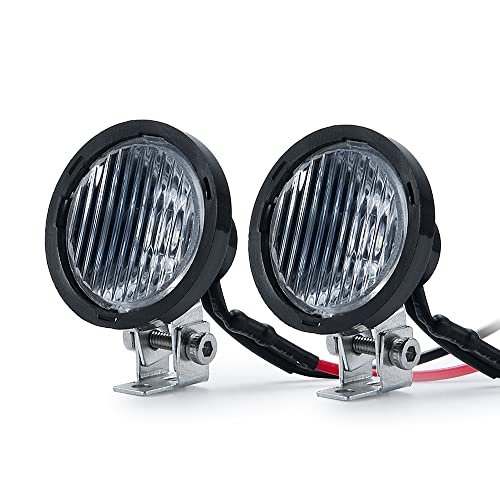 MORLORDY 2Pcs RC Roof Light Headlight Spotlight for 1/10 Scale RC Buggy Bodies Axial TRX4 TRX6 SCX10 90046 Redcat Gen8 RC Crawler Truck Round