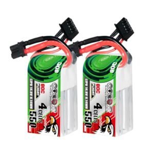 CODDAR 2 Packs 550mAh 4S LiPo 80C 14.8V LiPo Battery with XT30 for 2 to 2.5 inch Propeller FPV RC Racing Drone FPV Quads Quadcoper, CD4S55080