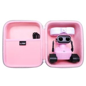 LTGEM Pink Protective Case for ALLCELE Girls Robot Toy and Miko Mini Robot 7.2x5.8x3.1 Inches