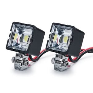 MORLORDY 2Pcs RC Roof Light Headlight Spotlight for 1 10 Scale RC Nitro Buggy Axial TRX4 TRX6 SCX10 90046 Redact Gen8 RC Crawler Buggy Truck Square