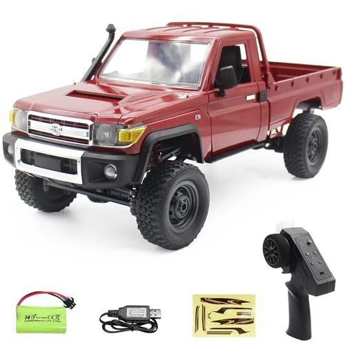 Leopmase 1 12 Scale RC Crawler Remote Control Pickup Truck 4WD Land Cruiser Off Road Vehicle with Proportional Throttle Steering 280 Brushed Motor for Adults and Kids Red