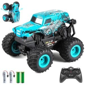 DYODYORC Stunt RC Truck 2.4Ghz All Terrain Monster Truck Toy with Music and 3 Lighting Effects Ready to Run Blue
