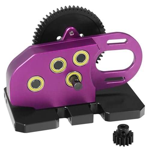 AcrossTerra Pro Mod RC Monster Truck Chassis 2Speed Differential Gearbox with Skid Plate and 15T Motor Pinion for 1/10 RC Crawler Upgrades