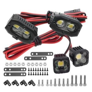 AOLTNRC RC Drift Car MST Bright LED Lights Headlight for 1/10 RC Crawler TRX4 TRX6 SCX10 Wraith RR10 Gen8 Square Spotlight SD0322