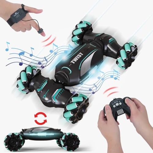 AdventureX Gesture Sensing RC Stunt Car with RC Offroad Wheels Hand Controlled Remote Control Toy for Boys Ages 6 12