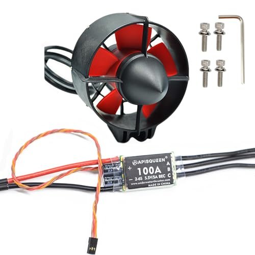 ApisQueen 12V 300KV U92 Underwater Thruster with 100A Bi Directional ESC 10.7KG Thrust Waterproof Brushless Motor for Kayaks Paddle Boards Inflatable Boats ROVs CW