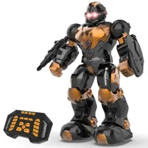 STEMTRON Programmable RC Plane Launcher Robot Toy for Kids with Voice Control Gesture Sensing and Rechargeable Battery