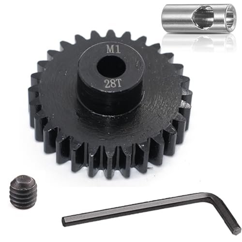 Steel Mod1 5mm Pinion Gear 23 28T M1 for RC Brushless Motor Dyno 1PCS Hardened Steel Fit 5mm Shaft with 3.175mm Coupler