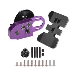 Yoeannity 1/10 RC Crawler Transmission SCX10 II Purple Gearbox with Overdrive Gear Perfect for RC Tube Chassis Plans