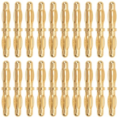 Vgoohobby 20Pcs 4mm Banana Bullet Plug Male to Male Adapter for Harbor Freight RC Boat Modifications