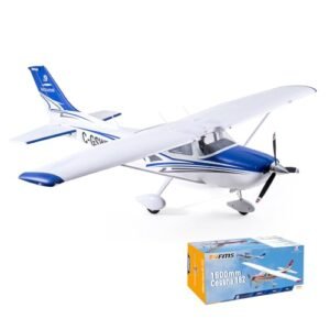 FMS Cessna 182 RC Airplane 1500MM Blue 6 Channel Remote Control Plane for Beginners PNP No Radio Battery Charger