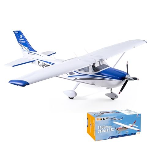 FMS Cessna 182 RC Airplane 1500MM Blue 6 Channel Remote Control Plane for Beginners PNP No Radio Battery Charger