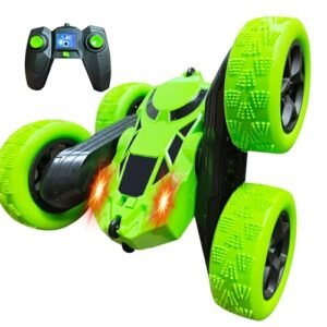 Veilxty Best RC Nitro Fuel Remote Control Car Stunt RC Cars 2.4 GHz 4WD Off Road Double Sided Driving 360 Degree Flips Rotating Green