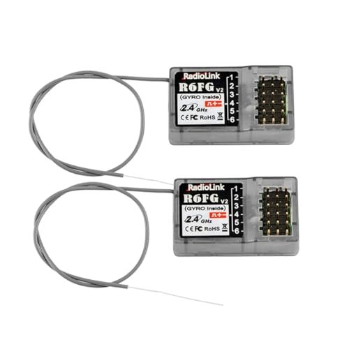 Radiolink R6FG 6CH Radio Receiver with Gyro for RC Jet Works 1300 Feet Long Range Control Compatible with RC4GS V3 RC6GS V3 RC4GS V2 RC6GS V2 T8FB T8S