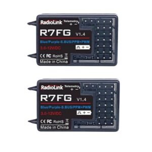 Radiolink R7FG RC Gyro Receiver 2.4Ghz 7 Channel Long Range 1969 Feet Control Distance with Voltage Telemetry