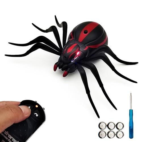 Tipmant RC Spider Toy with 160 RC Battery IR Remote Control Realistic Tarantula for Pets Cats Dogs Kids Birthday Gifts