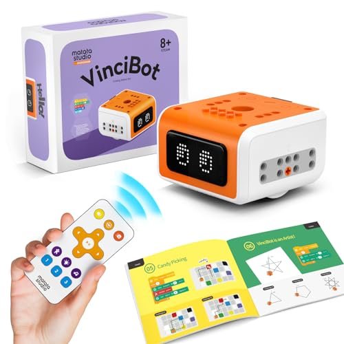 MatataStudio VinciBot Robotics for Kids Ages 8 to 12 Scratch and Python Programmable Robot with AI Function for Teens School Grade 3 to 7 Educational STEM Coding Robot Kit for Boys and Girls