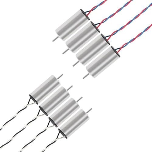 8Pcs 716 Coreless Brushed Motor 2 Sets 7x16mm 4CW 4CCW Coreless Motor 19000KV 45000 RPM Brushed Motors with JST 1.25 Connector for RC Motors Gas Micro FPV Tiny Whoop RC Quadcopter Drone Motor