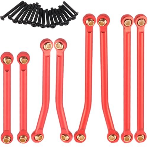 RC Willey Clearance Dressers Aluminum Alloy High Clearance Links Set for Traxxas TRX4M 1 18 Bronco Defender RC Crawler Upgrade Parts 8PCS Red