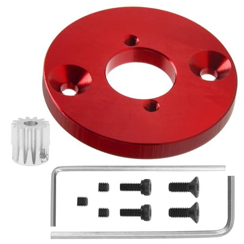 Vgoohobby Aluminum Motor Mount Plate for RC Car Used Parts Upgrade Compatible with MN86S MN86 MN86KS MN86K MN128 1/12 Models 390 to 540/550 Motor Base Bracket with 13T Gear Red