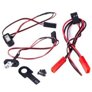 RCLIONS RC Afterburner Light Kit LED Headlights Taillight Front Rear Lamp White Red Light for LOSI Promoto MX 1 4 Motorbikes Upgrade Parts