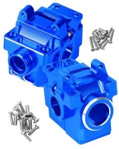 Amp Crush RC Truck Parts Aluminum Front Rear Wave Box Gearbox for 1/10 Slash Rustler Stampede Hoss VXL 4X4 4WD Replace 6880 6881 Navy Blue