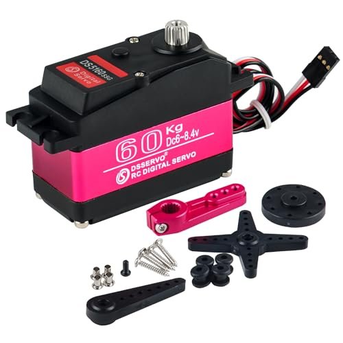 Stemedu 60KG Digital Servo Large Torque Steering Motor for RC Excavator at Work Stainless Steel Metal Gear High Speed 0.13sec 60 Degree at 8.4V