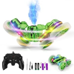 Terucle 360 Rotating 4WD RC Stunt Car with Spray and Cool Lights RC Drift Car Body for Kids Age 4 13