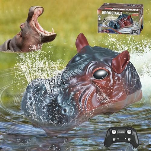 Hylukon Remote Control Boat - 2.4GHz Twin Propeller Speed Boat with Sound and Water Spray Function, RC Ship Water Toys for Boys and Girls
