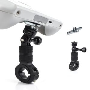 KOQINVIZ Aluminum RC Airplane Holder for DJI RC RC2 Remote Control Adjustable Bicycle Mount Adapter Base for DJI Mini 4 Pro Mini 3 Pro Mini 3 Black