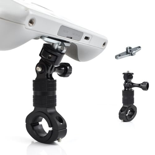KOQINVIZ Aluminum RC Airplane Holder for DJI RC RC2 Remote Control Adjustable Bicycle Mount Adapter Base for DJI Mini 4 Pro Mini 3 Pro Mini 3 Black