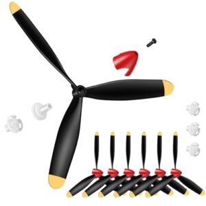 Outus 6 Blade Propeller RC Plane Spare Parts Set Includes 6 Propellers Savers and 3 Adapters for P40 Fighter Remote Control Airplane