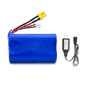 Pinsinholy 7.4V 5000mAh 2S Li ion Battery with USB Charger for RC Truck Boat and Trailer RADIOMASTER TX16S TX12 TX18S Remote Control