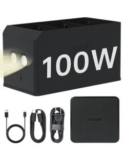 LKTOP 100W Mini 4 Pro/Mini 3 Series Battery Charging Hub with 100W Battery Charger USB-C Power Adapter, Storage LED Lights Alarm Mode, Compatibility: DJI Mini 4 Pro, DJI Mini 3 Pro, DJI Mini 3