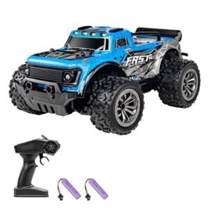 Ryobi Uproar P3800 18V RC Truck 1 20 Scale Remote Control Car with 2 4GHz All Terrain Off Road Monster Truck LED Light 2 Battery Electric Vehicle for Boys and Adults Blue