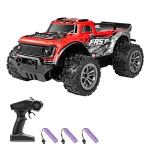 GoolRC Build Your Own Nitro RC Truck Kits 1 20 Scale Remote Control Car with 2 4GHz All Terrain Off Road Monster Truck LED Light and 3 Batteries for Boys and Adults Red