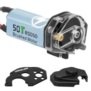 WOAEIUOS 050 50T Brushed Motor with Transparent Acrylic Aluminum Alloy Transmission Gearbox for 1/24 RC Crawler SCX24 AX24 Upgrade Black RC Brushed Motor Wiring
