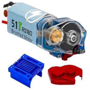 WOAEIUOS RS180 51T RC Brushed Motor Turns Upgrade Kit with Aluminum Alloy Gearbox for Axial SCX24 Models