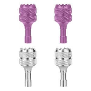 4pcs Aluminum RC Controller Wheel Sticks Compatible with DJI Mini 3 Pro and DJI RC Smart Controller Silver and Purple
