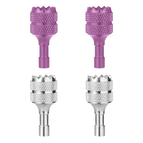 4pcs Aluminum RC Controller Wheel Sticks Compatible with DJI Mini 3 Pro and DJI RC Smart Controller Silver and Purple