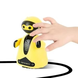 Mini Magic Inductive Robot Tracer Bot STEM Educational Toy with LED Light for Kids Yellow