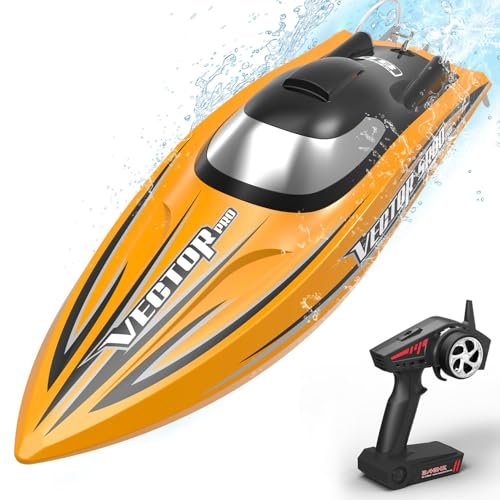 VOLANTEXRC Brushless RC Pilot Boat VectorSR80 Pro 50MPH High Speed Remote Control Racing Boat with Self Righting Feature
