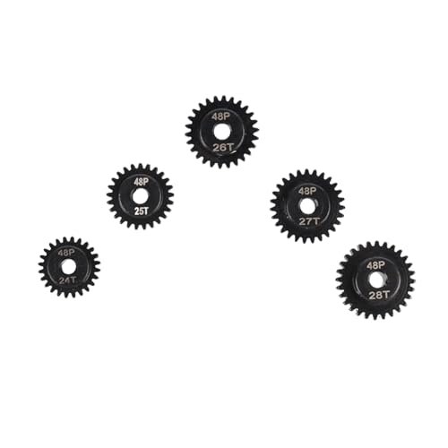 ADORLY 48P 24T 25T 26T 27T 28T Pinion Gear Set with Screw Driver 3.175mm for Nitro RC Hovercraft and Traxxas Models