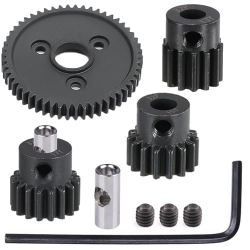 Traxxas 32P 54T Spur Diff Gears and 13T 15T 17T Pinion Gears Set with Hex Key for RC Truck Shock Oil Weight Optimization
