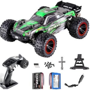 Yidedraw 1 14 Super Fast RC Monster Truck 75 KMH Brushless Remote Control Car 4X4 Fast RC Truck for Adult Boys 2.4 GHz All Terrains RC Buggy 4WD Off Road Hobby RC Trucks with 2 Batteries Green RTR