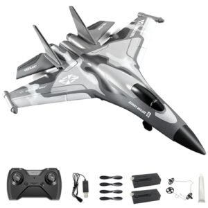 QuirkyGlee Jet Fighter Stunt RC Airplane F 22 Stealth Raptor 3 Channel Remote Control Plane with Xpilot Stabilization