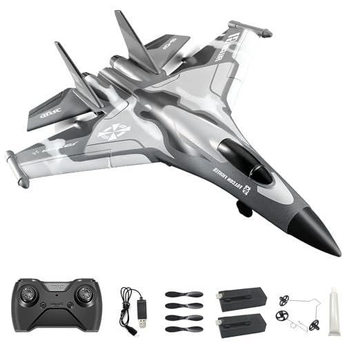 QuirkyGlee Jet Fighter Stunt RC Airplane F 22 Stealth Raptor 3 Channel Remote Control Plane with Xpilot Stabilization